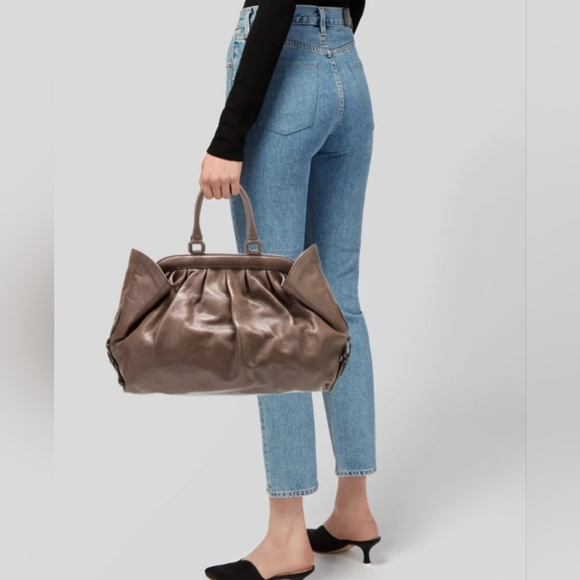 Vintage Fendi Vitello Palma Doctor B Tote Bag Fango - Picture 2 of 7